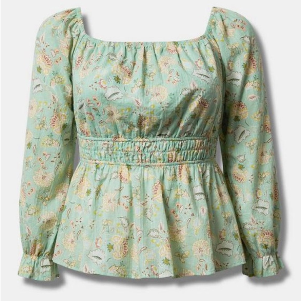 Torrid Size 1 Gorgeous Spring  Peplum Blouse